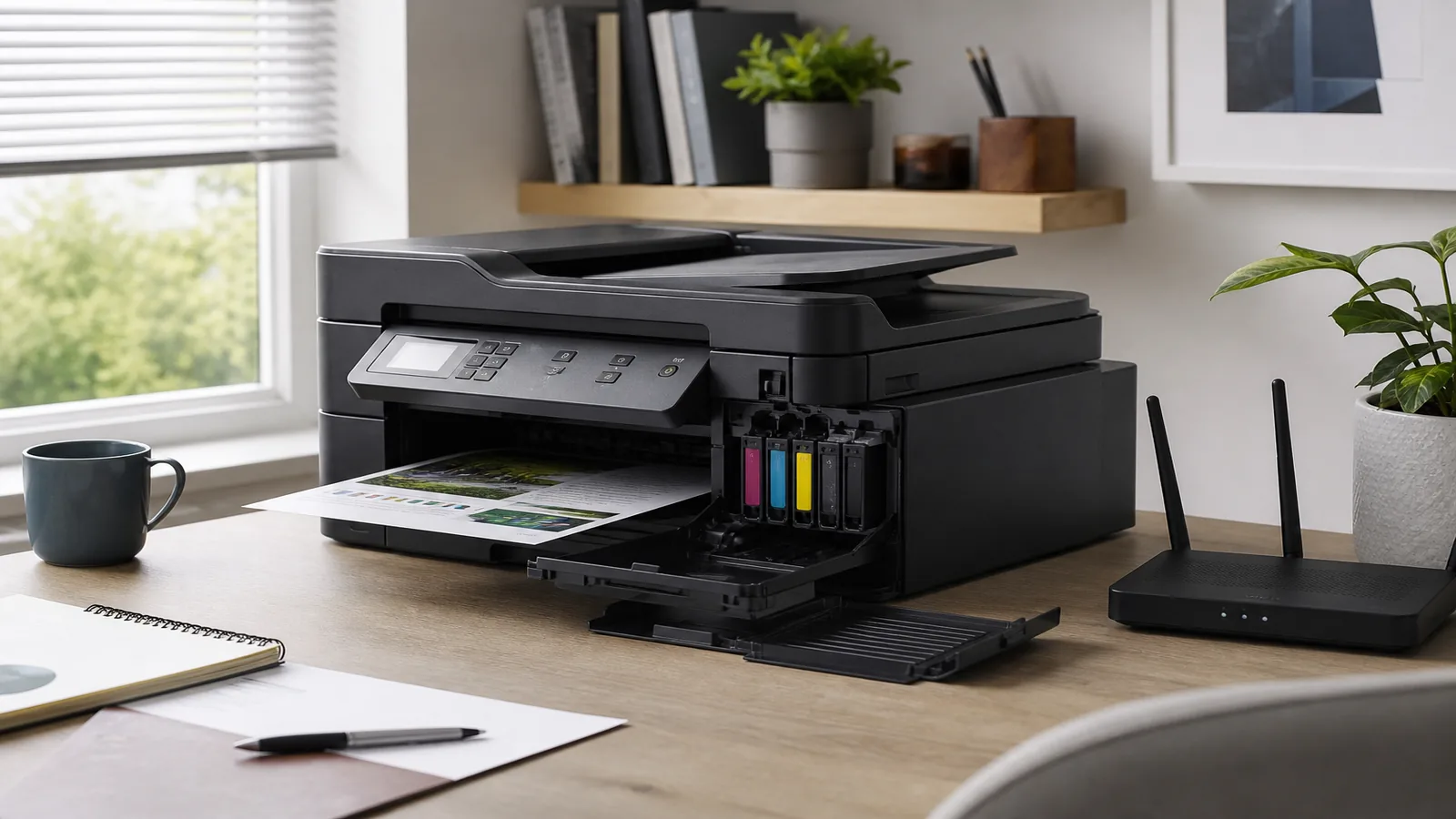 UK office guidance visual for brother mfc-j6540dw ink and wifi features uk