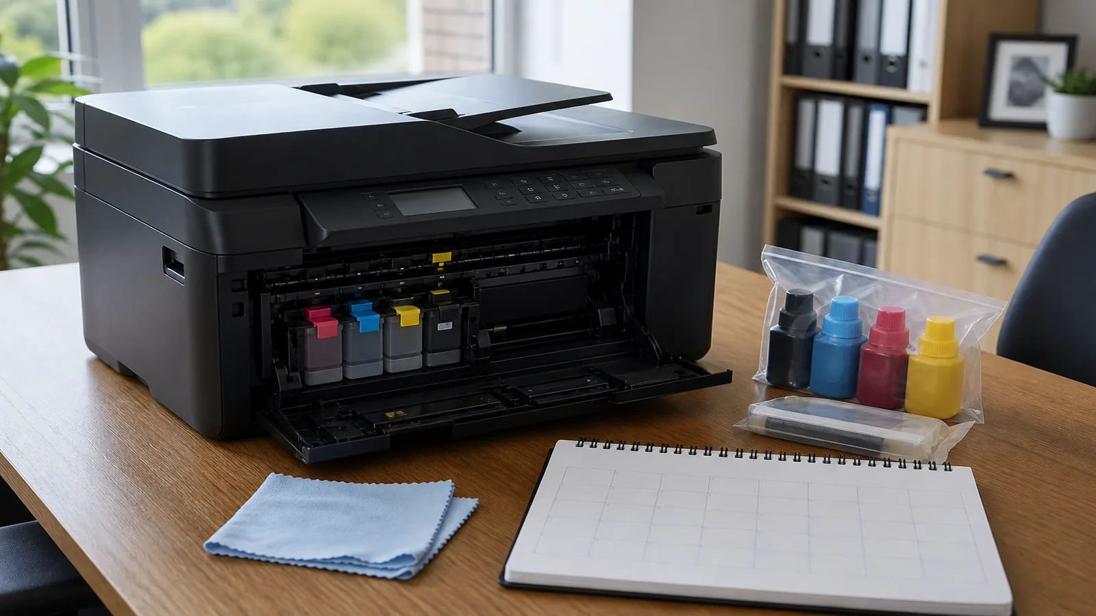 UK office guidance visual for monthly brother a3 inkjet maintenance checklist uk